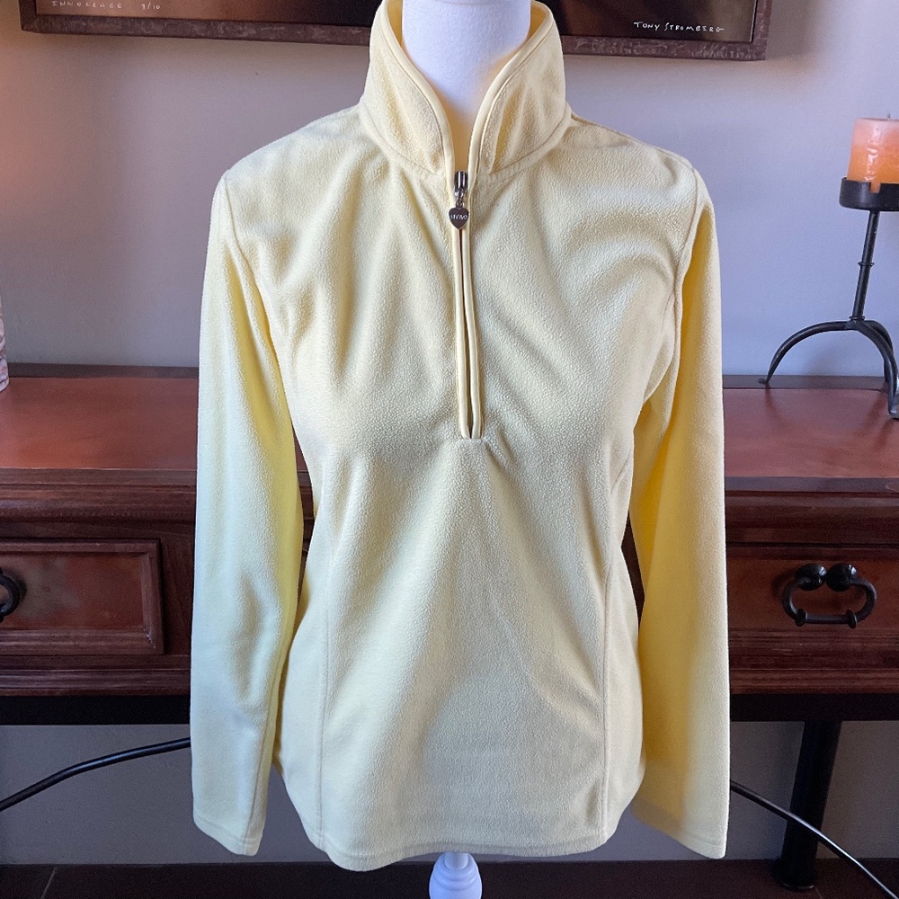 New York & Company Sport Partial Zip Fleece Pullover. Yellow. Size XS